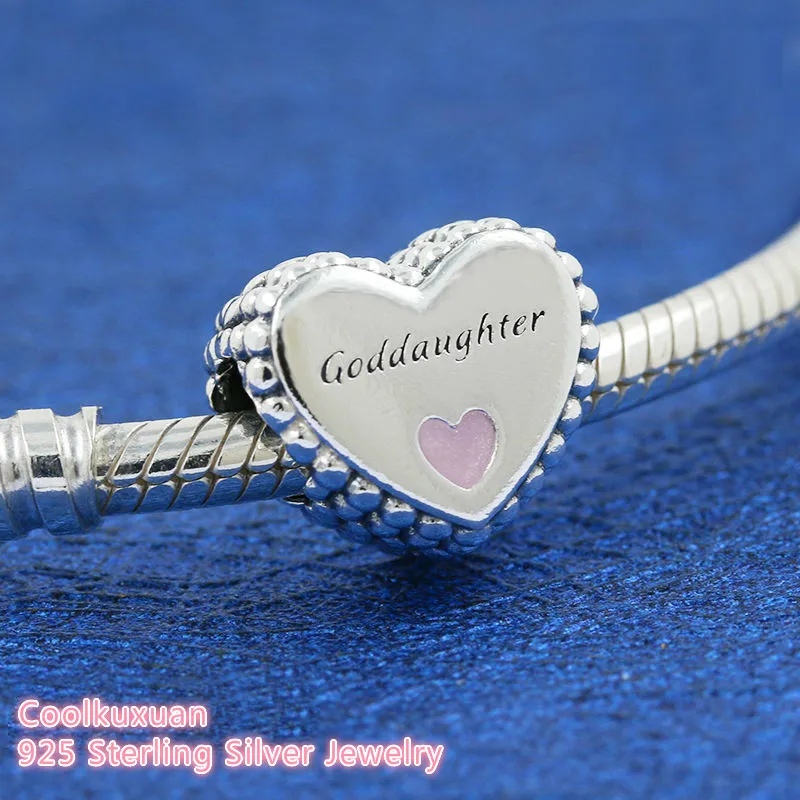 

Оригинальная подвеска в виде сердца godдочери, модель 100%, подходит для изготовления браслетов Pandora, ювелирных изделий