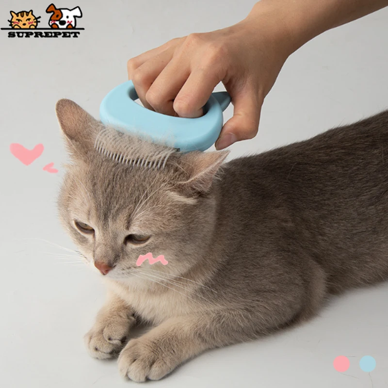 Suprepet Cat Comb Brush With Soft Plastic Brush Head Grooming Pet Cat