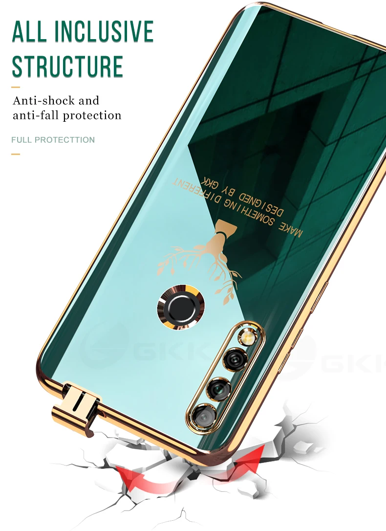 GKK Case For Huawei Honor 9X P Smart Z Y9 Prime 2019 Case Luxury Plating Pattern Anti-knock Soft Cover For Huawei Honor 9X Cases