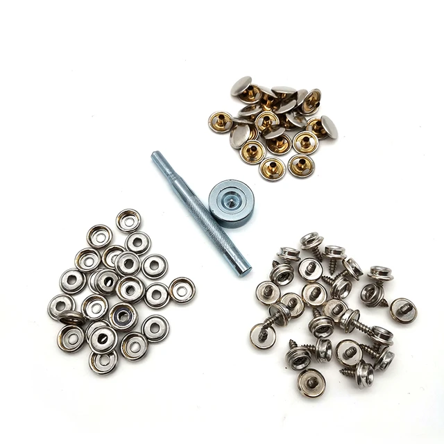 15mm Snap Fastener Button Screw Studs Kit for Boat Cover Home Improvement  Tent 