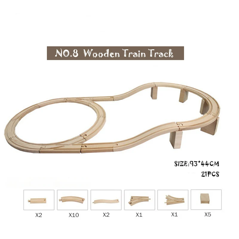 Деревянный трек для поезда железная дорога деревянные дорожные игрушки