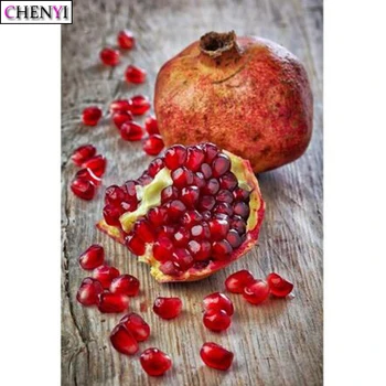 

CHENYI Diamond Painting New 2020 Diamond Embroidery Pomegranate Fruit Diamond Mosaic Cross Stitch Needlework Rhinestones Picture