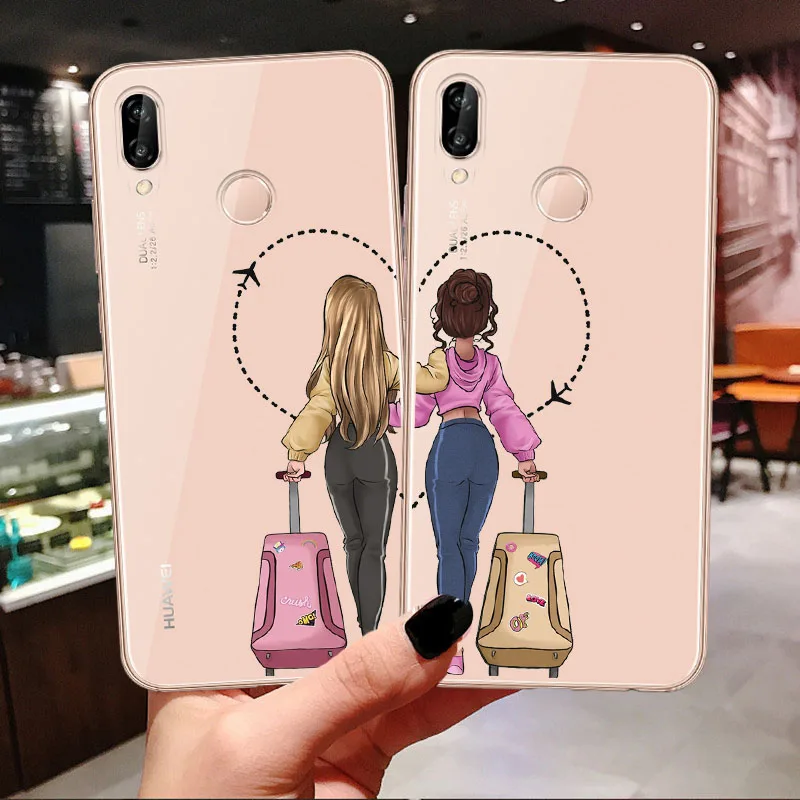 Funda de teléfono de silicona para chicas Bff, mejores amigos para siempre, para Huawei P20 Lite, P30 Lite, P30 Pro, Mate 10, 20 Lite, trasera suave _ - AliExpress Mobile