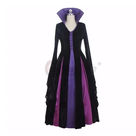 Взрослый роскошный фиолетовый костюм малефисенты злая королева косплей наряд дамское нарядное платье Женский костюм для Хэллоуина