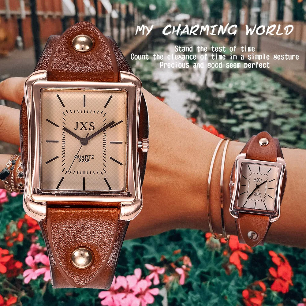 

High Quality Fashion Simple Retro Leather Belt Woman Watch Students Watches for Women Fresh Temperament Woman's Wrist Watches