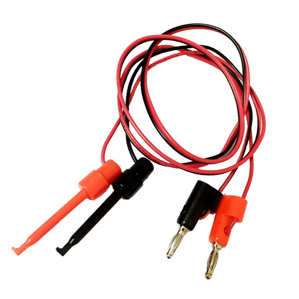 Multimeter Banana Plug to Test Hook Wire Cable 39-inch Flexible Test Cable with Protective Soft Silicone for Electrical Testing