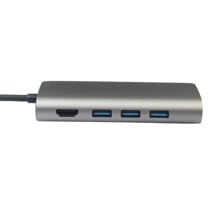 8 в 1 Usb 3,0 type-C концентратор для Ethernet+ 4K видео Hdmi Pd Rj45+ адаптер для зарядного порта+ слот Sd/Micro-SD для Macbook Iphone huawei