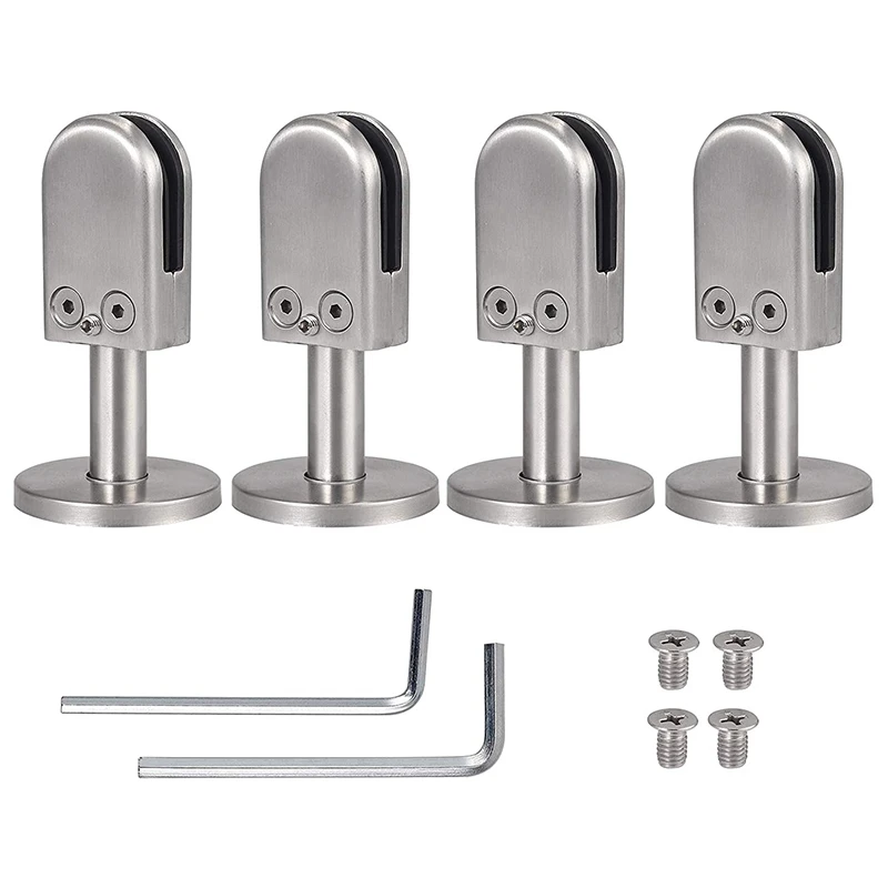 

Glass Clamp 4X Stainless Steel 304 Glass Clip Clamp Glass Bracket 8mm Glass 40mm Rod