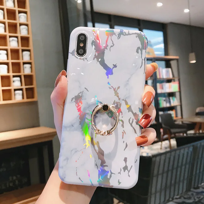 Style 5 Чехол для телефона LACK для iPhone 11 11Pro Max XR X XS Max 6 6S 7 8Plus Роскошный Мраморный чехол с кольцом-подставкой - Color: Style 5