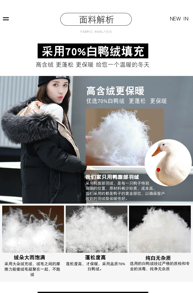 AliExpress,, стиль, пуховик средней длины, корейский стиль, ультра большой меховой воротник, Женское пальто от производителя