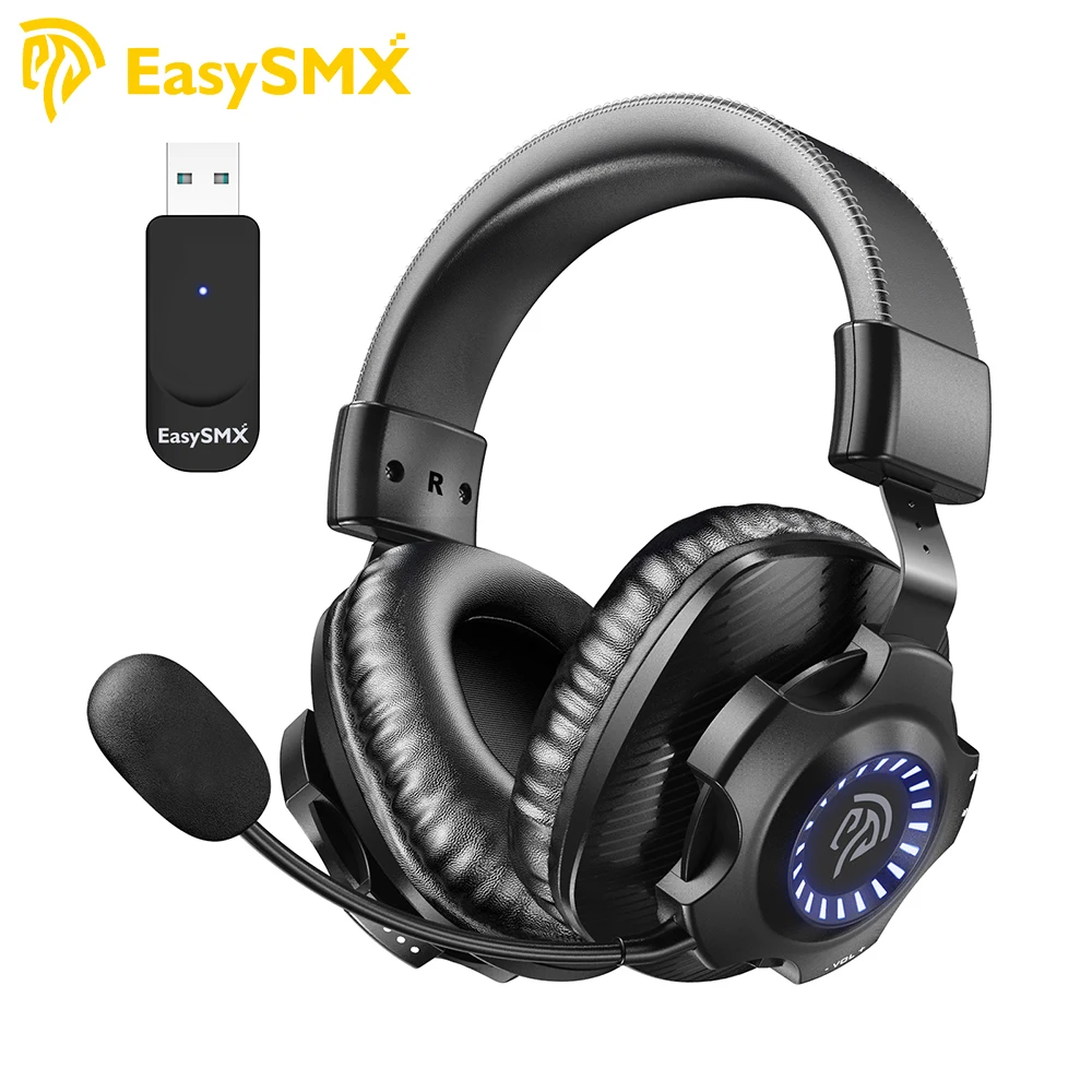 EasySMX V07W 2.4G USB Wireless Headphones Stereo Gaming Headset with Microphone Volume Control for PC PS4 PS5 MAC Xbox One | Электроника
