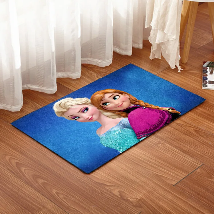 Hot Frozen Princess Anna Elsa 7 style Household Carpet Cartoon Bedroom Door Bathroom Slip-proof Cushion Water-absorbing Footpad - Цвет: 50x80cm