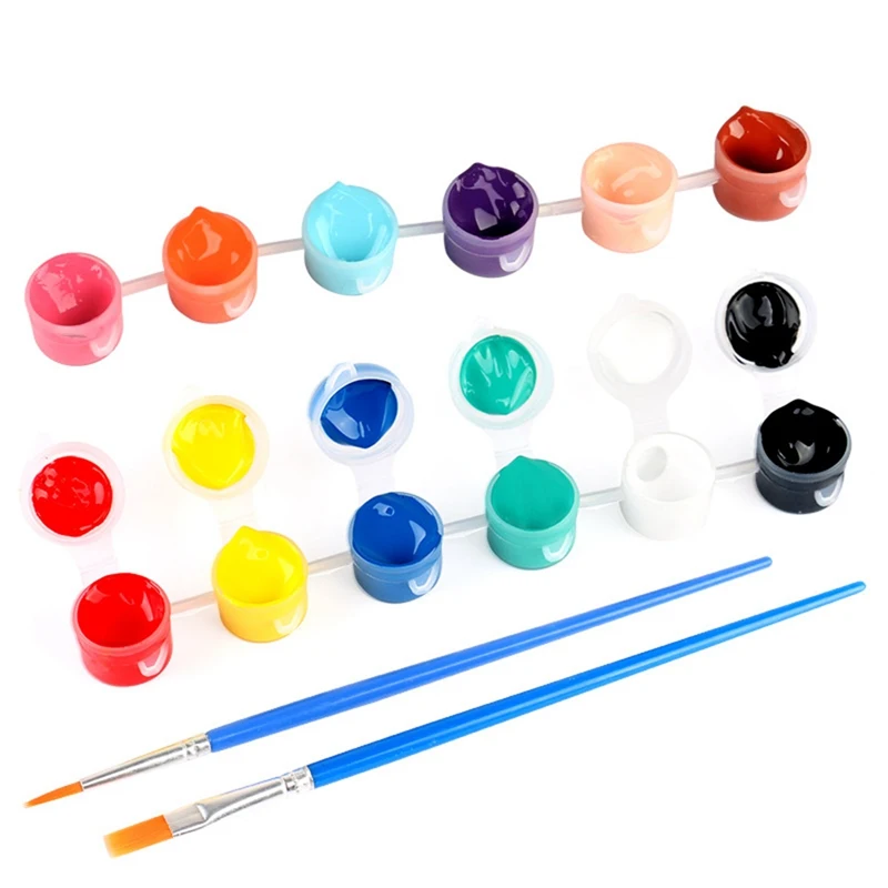

Acrylic Paints Pigment Set For Clothing Textile Fabric Hand Painted Wall Plaster Painting Drawing For Kids Gift 12 Colors