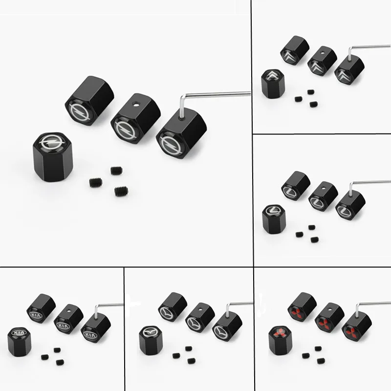 

Car Styling Anti-theft Stainless Wheel Tire Valve Stems Caps Car Wheel Tire Stem Air Valve Caps Accessories for all car