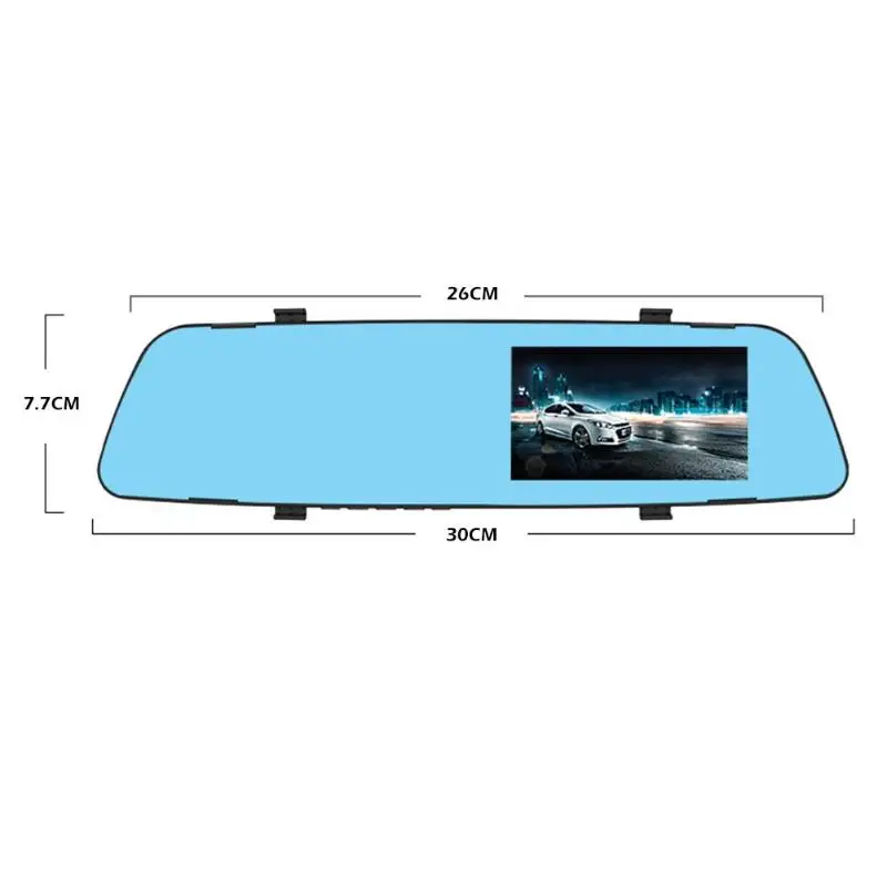 AOEDI AD-369 FHD 1080P Автомобильное зеркало заднего вида DVR камера 4,3 дюймов сенсорный экран DVR Ultra HD видеорегистратор ночного видения рекордер
