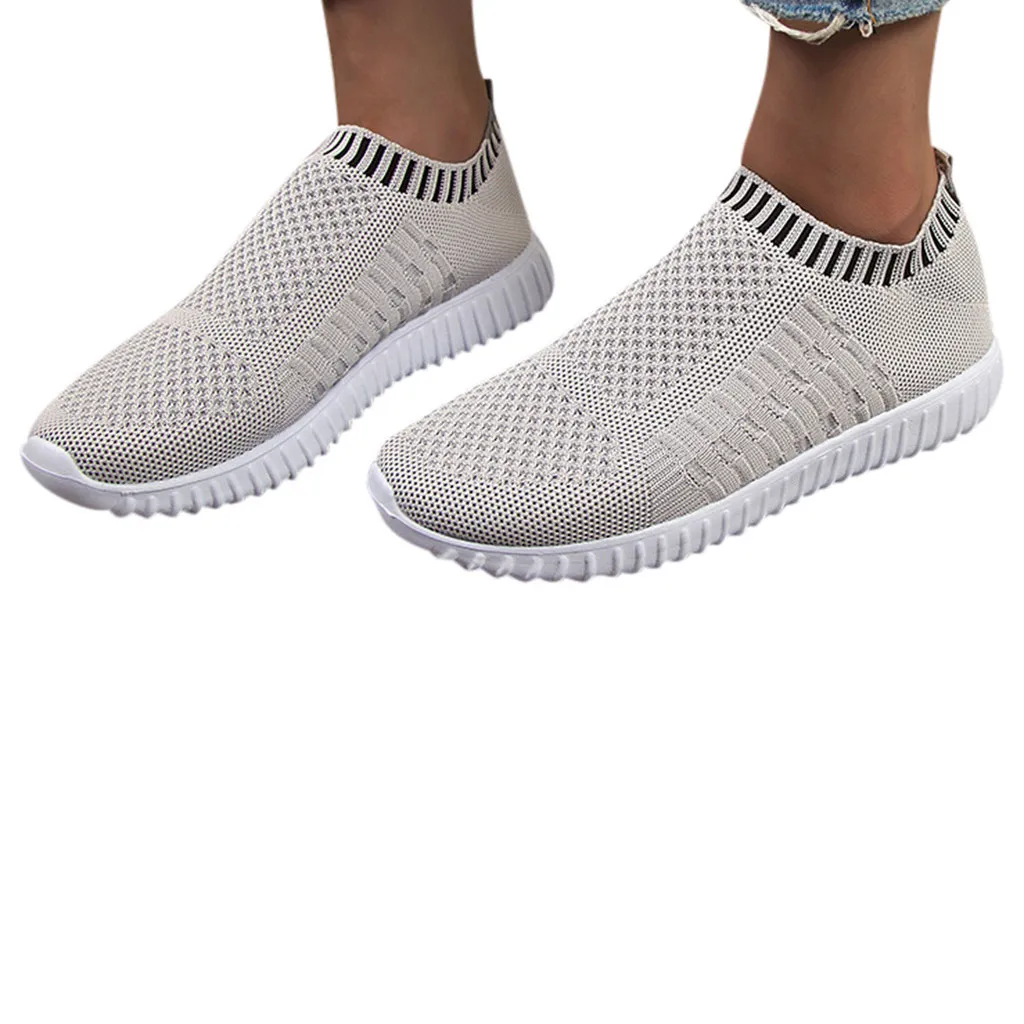 SAGACE/Модная женская уличная повседневная спортивная обувь из сетчатого материала; дышащие кроссовки на платформе; Женская теннисная обувь; кроссовки;#45 - Цвет: Gray