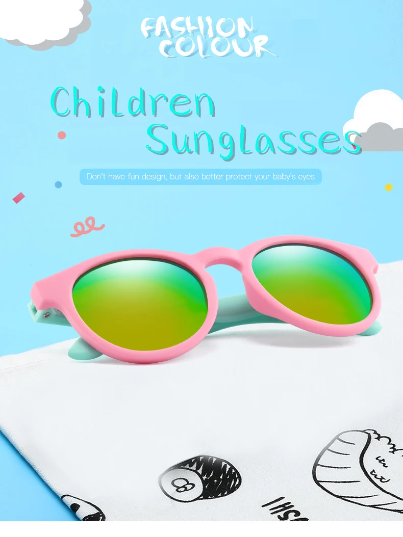 WarBLade, цветные гибкие детские солнцезащитные очки, поляризационные Круглые Солнцезащитные очки для мальчиков и девочек, детские очки, силиконовые очки UV400