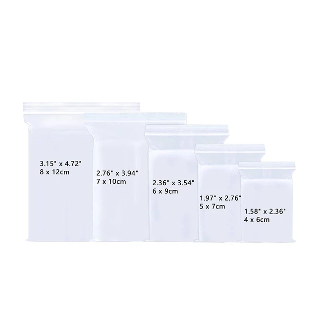 1.5x2, 3 Clear 2 Mil Plastic Zip Seal Bag Reclosable Lock 2Mil