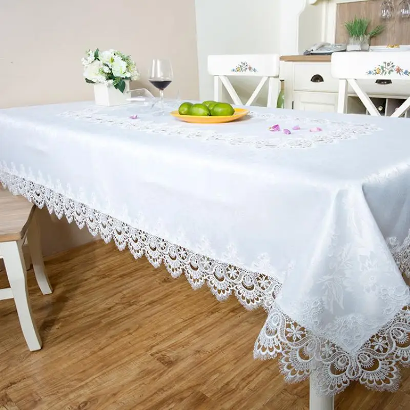 

White Lace Tablecloth For Table Rectangular Tapete Home,birthday Table Cover Waterproof Simple Arrow Nappe De Table Rectangulair