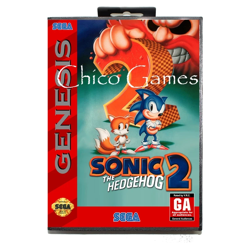 

Sega MD games card - Sonic the Hedgehog 2 Sticker 2 for Sega MegaDrive Video Game Console 16 bit MD card