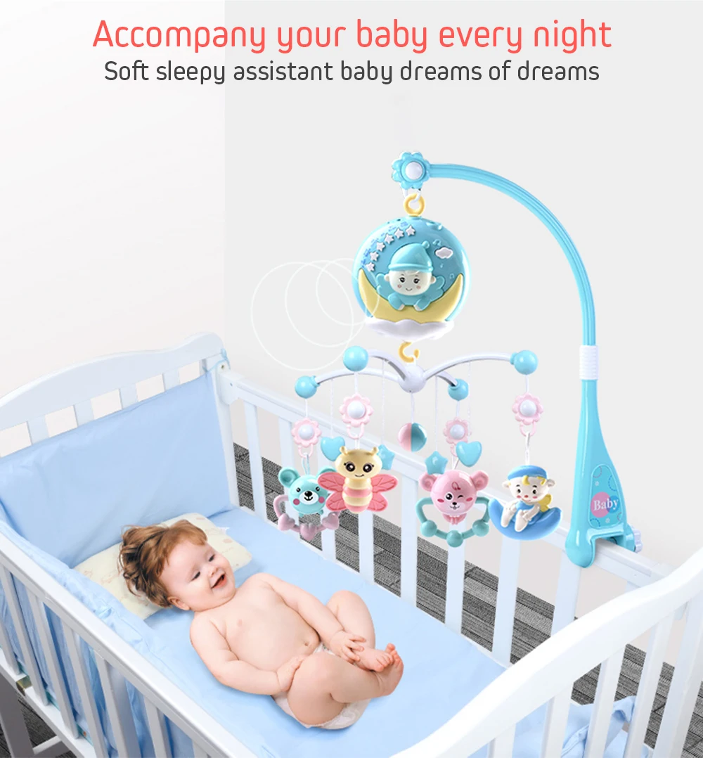 

Baby Rattles Crib Mobiles Toy Holder Rotating Crib Mobile Bed Musical Box Projection 0-12 Months Newborn Infant Baby Boy Toys