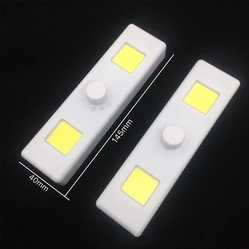 

2pcs Wardrobe LED Cabinet Light With COB Bulb Living Room Cordless Bedroom Super Bright Rectangle Stairs Closet Battery Operated