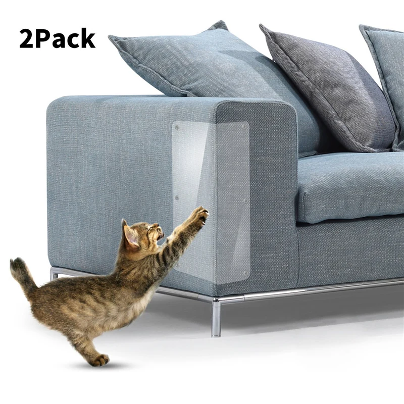 

2 Pack Cat Furniture Defender Cat Scratching Guard Deterrent Pad with Pins Clear Couch Sofa Protector from Cat Kitten Pet Supply