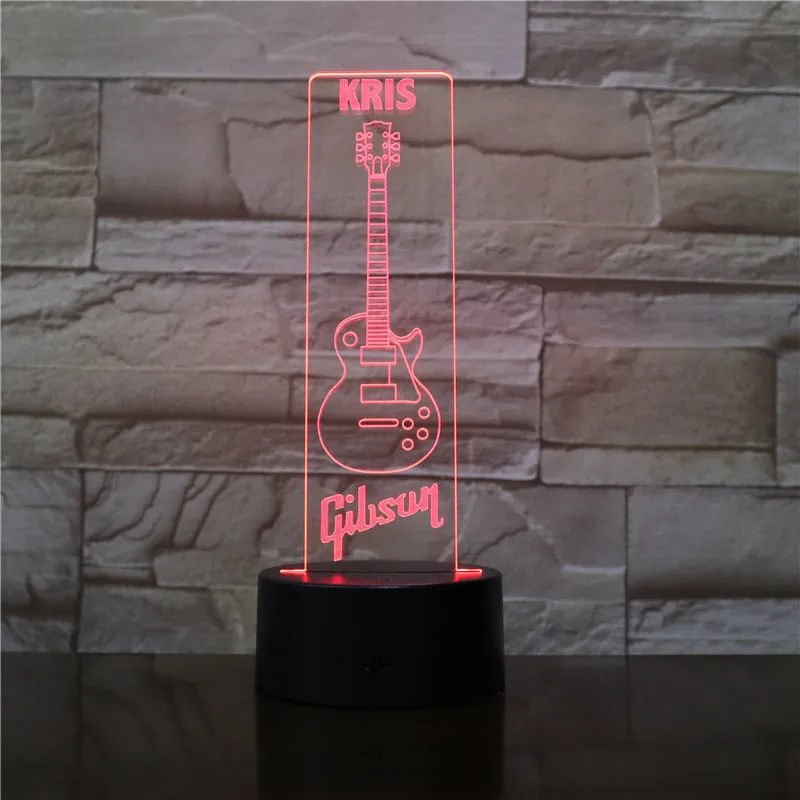 3D Led моделирование ночник 7 цветов гитара изменение градиент настольная лампа