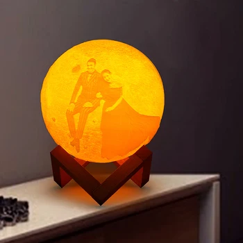 

Photo/Text Custom 3D Print Moon Lamp Night Light luminary Rechargeable personalise Moon Light Gift for Kids Girlfriend children