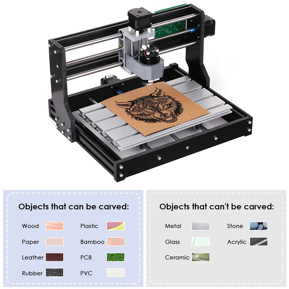 Лазерный гравер CNC3018 PRO DIY ЧПУ гравировальный станок GRBL управление 3 оси для PCB ПВХ пластик акрил резьба по дереву фрезерование