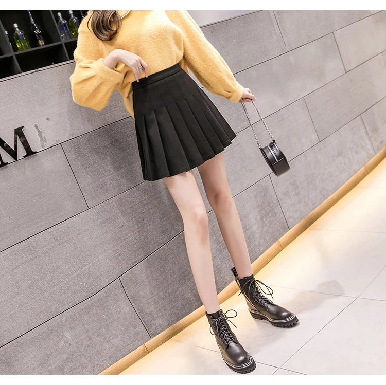 faldas mujer moda skirts womens mini skirt ladies skirts Women Fashion winter Casual high waist pleated skirt 7745 50