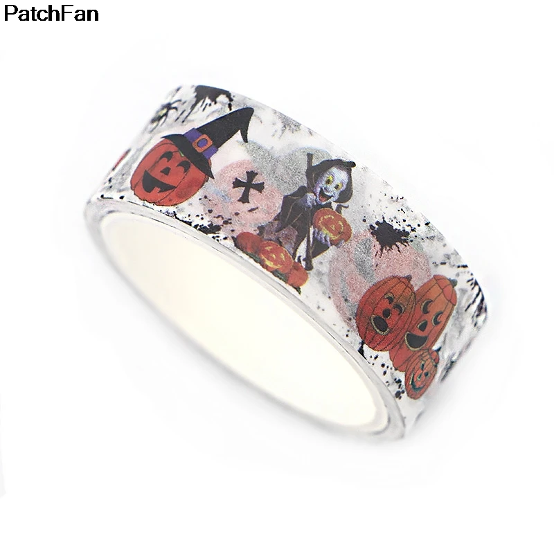 Patchfan Хэллоуин тема Панк DIY Скрапбукинг дети клей васи маскирующая Лента Печатный узор наклейки Школьные принадлежности A2470