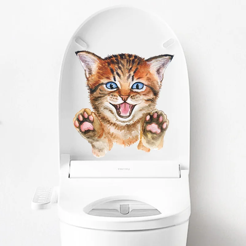 Cute Cat Wall Sticker For Living Room Bedroom Cupboard Toilet Decoration Kp Cute Cat Wall Sticker For Living Room Bedroom Cupboard Toilet Decoration Kp