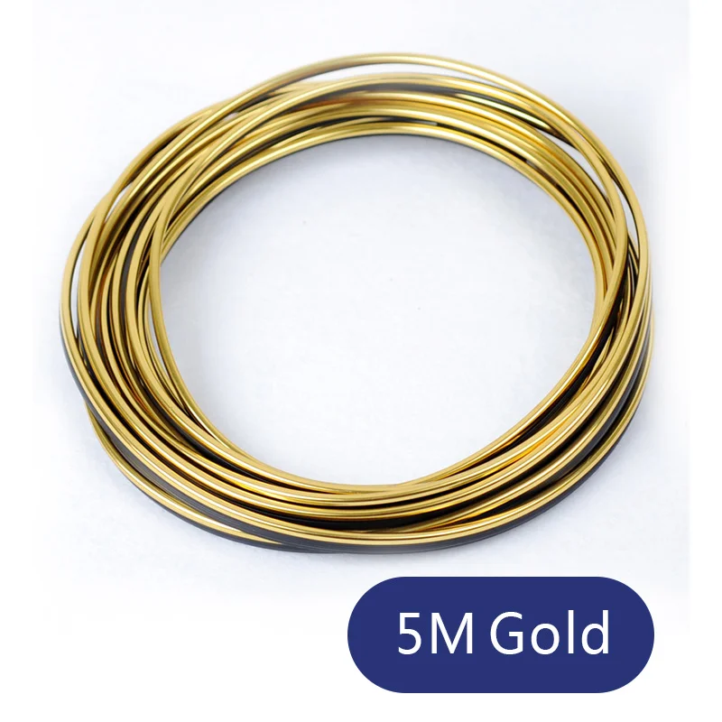 5M Gold 5 метров автомобиль уплотнение аксессуары для стильного интерьера внешней отделки Нащельник двери формовочная Отделка приборной панели Edge Универсальный Авто хром - Цвет: 5M Gold