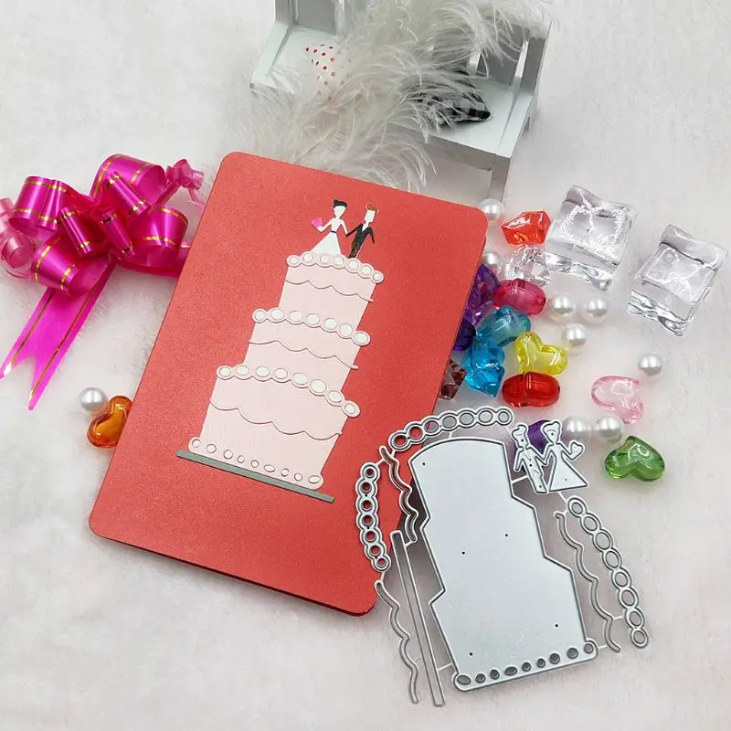 

Wedding Cake Metal Cutting Dies Stencil DIY Scrapbooking Album Stamp Paper Card Embossing Crafts Decor