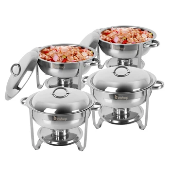 

5L-1*4 Single Basin Four Set Stainless Steel Round Buffet Stove