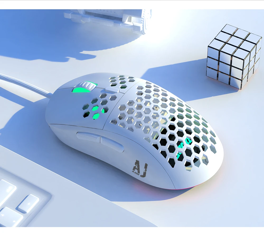 New 2021 AJ380 Lightweight Wired Mouse 16000DPI Professional E sport