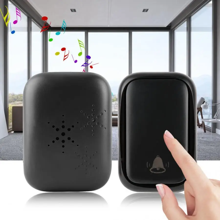 

2V1 Wireless Smart Doorbell Kit Self-generating 2 Transmitters Receiver Door Bell 58 Chime