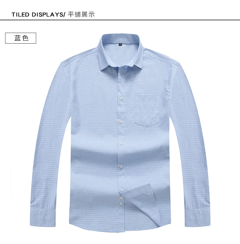 8XL 7XL High Quality Men's Oxford Casual Shirts Leisure Design Plaid Men's Social Shirts Cotton Long Sleeve Men's Dress Shirts