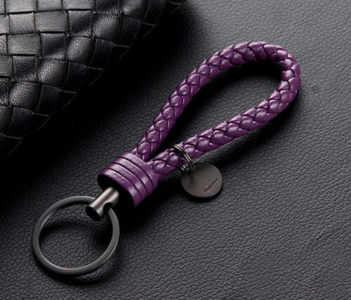 Retro Leather Rope Weave Braided Strap Keychain Keyring Car Key Chain Ring Key Fob Sling Jewelry Gift
