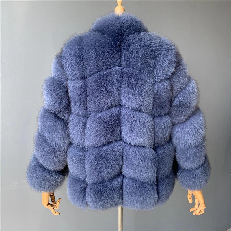 Пальто из натурального Лисьего меха Женское зимнее плотное меховое пальто модное Высококачественное натуральное большое меховое пальто