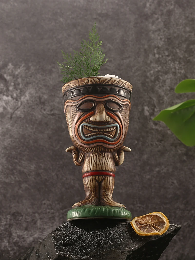 

260ml Ceramic Tiki Mug Creative Porcelain Beer Wine Mug Cup Bar Tool Barware