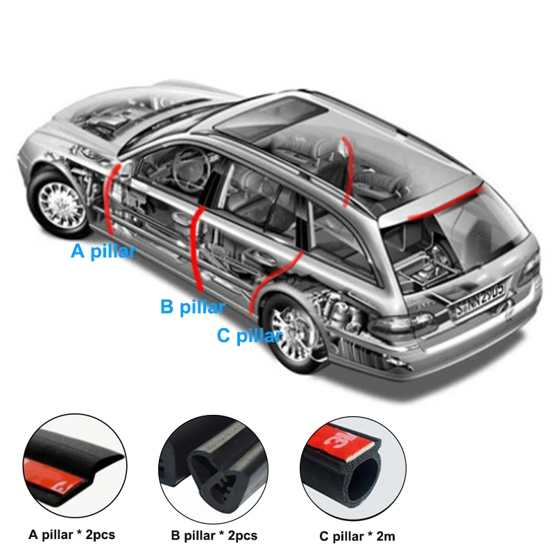 9 typ Auto Tür Sealig Gummi EPDM Lärm Isolierung A – Grandado