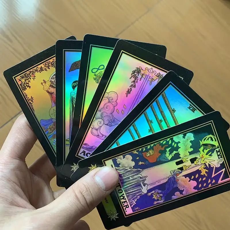 Holographic Tarot Cards Board Game 78 Pcs Shine Cards Full English Edition For Astrologer English Rules Board Games Aliexpress