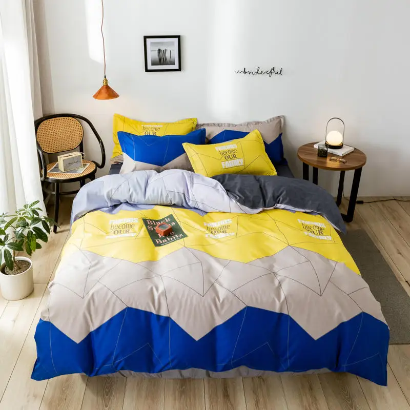 

Yaapeet 3/4pcs Luxury Colorful Bedding Set Bedroom Elegant Breathable Bedding Linens Jacquard Duvet Cover Sets &Pillowcase