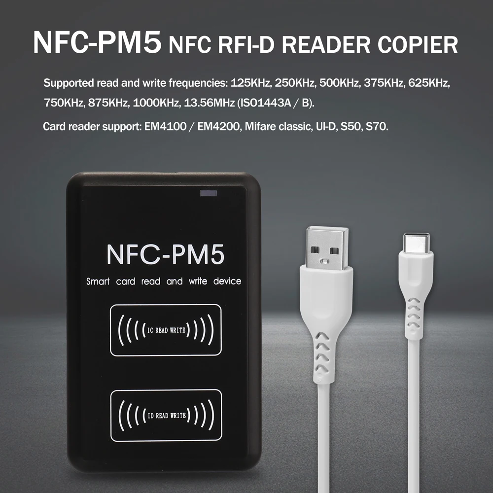 IC I-D читатель писатель 13,56 МГц 125 кГц Дубликатор NFC RFI-D копир функция полного декодирования интеллектуальное устройство чтения и записи карт