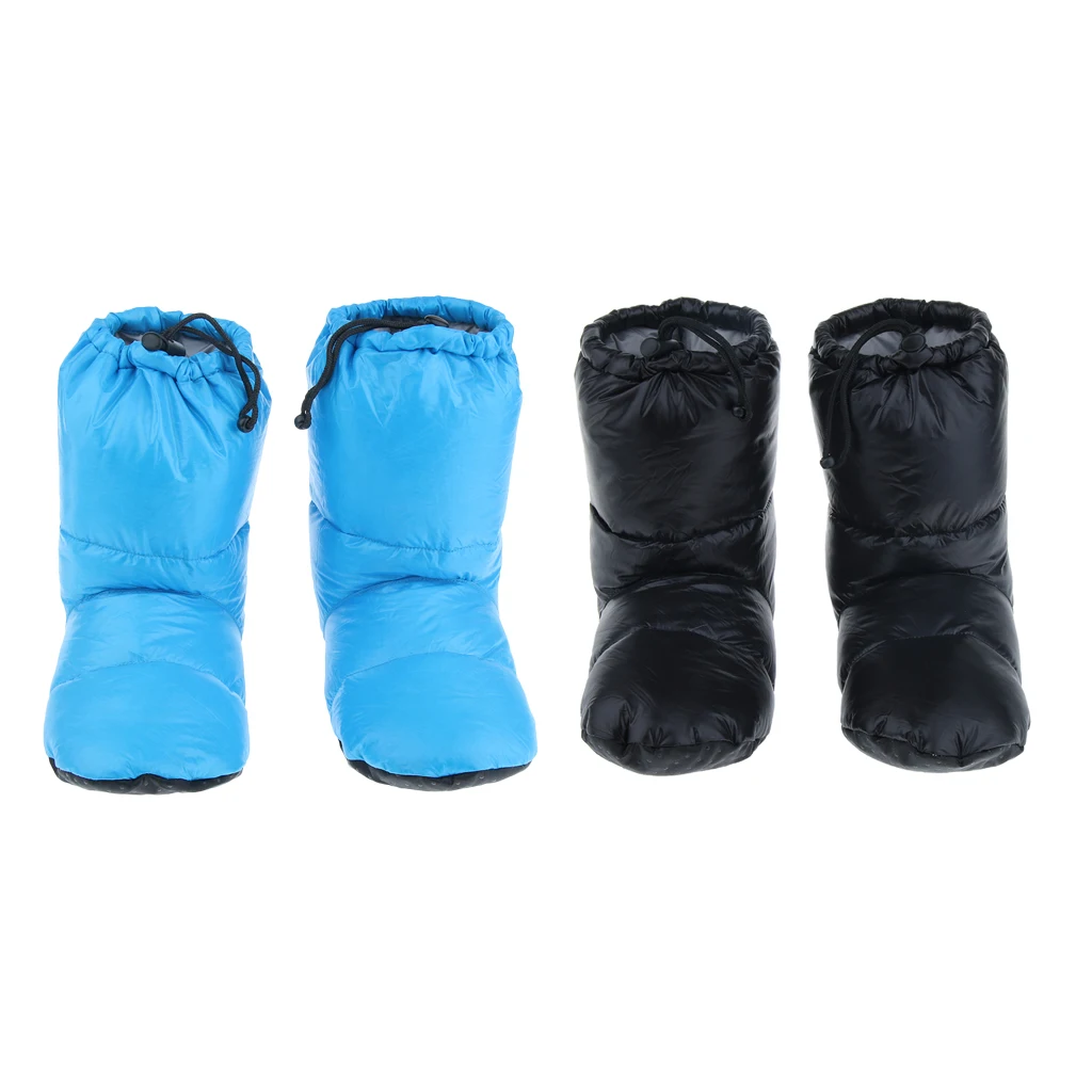 

2Pcs White Goose Down Slippers Winter Warm Camping Tent Foot Booties XL