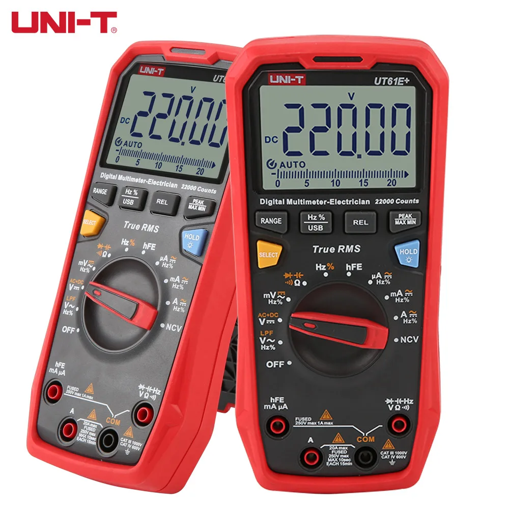 UNI-T UT61E + UT61B UT61D 1000V лучший цифровой мультиметр True RMS тестер сопротивления и