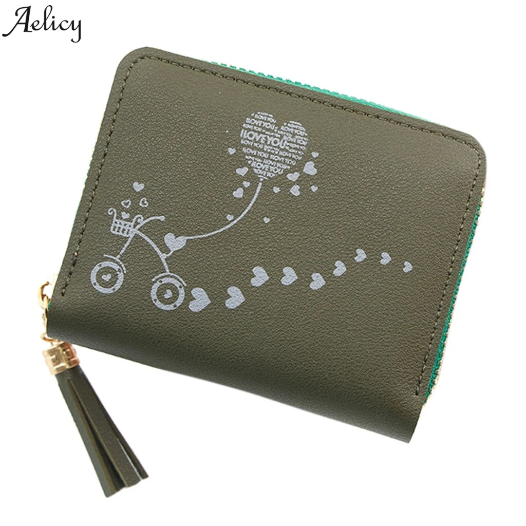 Aelicy, короткий кошелек для женщин, девушек, милая мультяшная сумка на молнии для хранения мелких вещей, высокое качество, женский кожаный кошелек для карт
