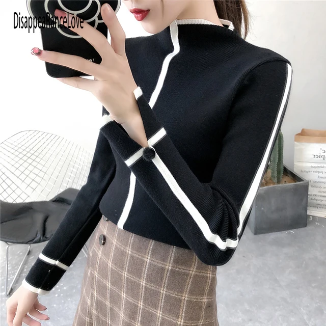 DisappeaRanceLove Women Turtleneck Pullover Sweater Soft Jumper Long Sleeve Autumn Winter 2020 Warm Thick Slim Fit Tops 4